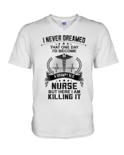 I NEVER DREAMED - A GRUMPY OLD NURSE V-Neck T-Shirt tile