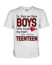 He Calls Me Teenteen - Perfect Gift For Teenteen V-Neck T-Shirt tile