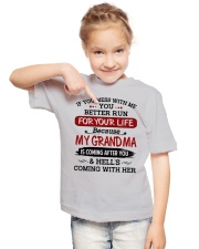 If You Mess With Me - Best Gift For Grandchild Youth T-Shirt lifestyle-youth-tshirt-front-2