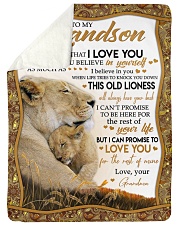 BELIEVE IN YOURSELF - GRANDSON GIFT WITH LIONESS Sherpa Fleece Blanket tile