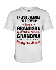 LIVING THE DREAM - BEST GIFT FOR GRANDSON V-Neck T-Shirt tile