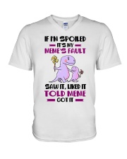 IF I'M SPOILED - MEME TO GRANDCHILDREN V-Neck T-Shirt tile