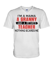 A RETIRED TEACHER - PERFECT GIFT FOR GRANNY V-Neck T-Shirt tile