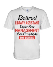 RETIRED LIBRARY ASSISTANT - NICE SHIRT FOR GRANDMA V-Neck T-Shirt tile