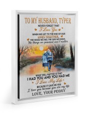 I LOVE MY LIFE - FROM YOUR PERGGY TO HUSBAND TYPER Floating Framed Canvas Prints White tile