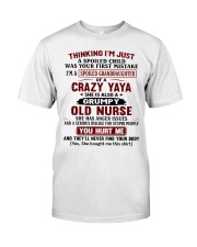 I'M A SPOILED GRANDDAUGHTER OF A CRAZY YAYA Premium Fit Mens Tee tile