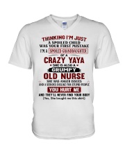 I'M A SPOILED GRANDDAUGHTER OF A CRAZY YAYA V-Neck T-Shirt tile