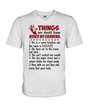 5 THINGS YOU SHOULD KNOW ABOUT MY GRANDMA V-Neck T-Shirt tile