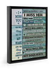 I MISS YOU - TO MY HUSBAND IN HEAVEN Floating Framed Canvas Prints Black tile