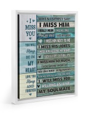 I MISS YOU - TO MY HUSBAND IN HEAVEN Floating Framed Canvas Prints White tile