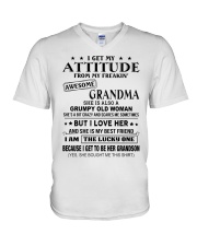 I GET TO BE HER GRANDSON - BEST GIFT FOR GRANDSON V-Neck T-Shirt tile