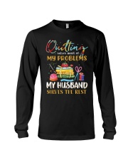 Quilting Solves Most Of My Problems - Perfect Gift For Grandma Long Sleeve Tee tile