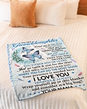 I LOVE YOU - GRANDDAUGHTER GIFT WITH BUTTETFLY Small Fleece Blanket - 30" x 40" aos-coral-fleece-blanket-30x40-lifestyle-front-01