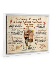 IN LOVING MEMORY OF A VERY SPECIAL HUSBAND Floating Framed Canvas Prints White tile