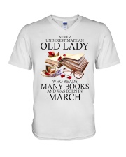 Never Underestimate An Old Lady - Perfect Gift For Grandma V-Neck T-Shirt tile