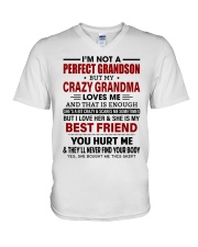 She Is My Best Friend - Best Gift For Grandson V-Neck T-Shirt tile