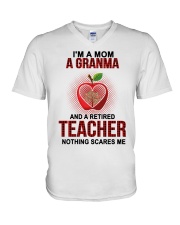 I'm A Mom A Granma And A Retired Teacher V-Neck T-Shirt tile