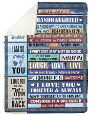 FOLLOW YOUR DREAMS - GRANDMA TO GRANDDAUGHTER Sherpa Fleece Blanket tile