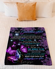 THE WORLD TO ME - FROM GAGA TO GRANDDAUGHTER Small Fleece Blanket - 30" x 40" aos-coral-fleece-blanket-30x40-lifestyle-front-04