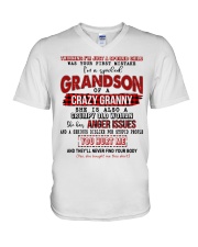 I'M A SPOILED GRANDSON OF A CRAZY GRANNY V-Neck T-Shirt tile