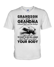 Grandson And Grandma A Bond That Can't Be Broken V-Neck T-Shirt tile