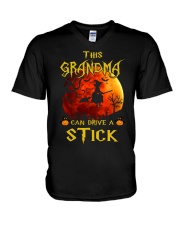 THIS GRANDMA CAN DRIVE A STICK V-Neck T-Shirt tile