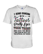 Tattoos Pretty Eyes - Perfect Gift For Grandma V-Neck T-Shirt tile