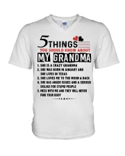 5 THINGS YOU SHOULD KNOW ABOUT MY GRANDMA V-Neck T-Shirt tile