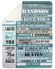 A BIG HUG - TO GRANDSON FROM GRANDMA Sherpa Fleece Blanket tile