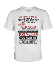 YOU CAN'T SCARE ME - AMAZING GIFT FOR GRANDCHILD V-Neck T-Shirt tile