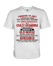 A SPOILED CHILD - GREAT GIFT FOR GRANDDAUGHTER V-Neck T-Shirt tile
