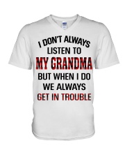 WE ALWAYS GET INTROUBLE - PERFECT GIFT FOR GRANDMA V-Neck T-Shirt tile