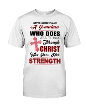 WHO GIVES HER STRENGTH - PERFECT GIFT FOR GRANDMA Premium Fit Mens Tee tile