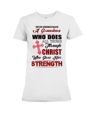 WHO GIVES HER STRENGTH - PERFECT GIFT FOR GRANDMA Premium Fit Ladies Tee tile