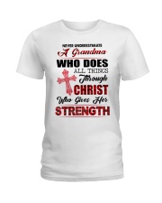 WHO GIVES HER STRENGTH - PERFECT GIFT FOR GRANDMA Ladies T-Shirt tile