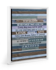 Never Forget That I Love You - Special Gift For Grandson Floating Framed Canvas Prints White tile