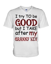 TRY TO BE GOOD - GREAT GIFT FOR GRANDCHILD V-Neck T-Shirt tile