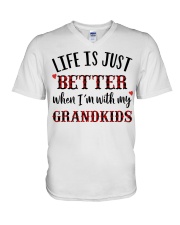 LIFE IS JUST BETTER - PERFECT GIFT FOR GRANDMA V-Neck T-Shirt tile