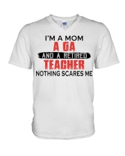 AND A RETIRED - PERFECT GIFT FOR TEACHER V-Neck T-Shirt tile