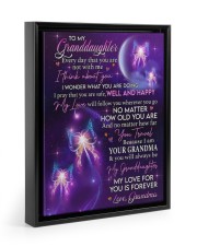 I THINK ABOUT YOU - LOVELY GIFT FOR GRANDDAUGHTER Floating Framed Canvas Prints Black tile