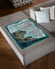 BELIEVE IN YOURSELF - GRANDSON GIFT WITH LIONESS Small Fleece Blanket - 30" x 40" aos-coral-fleece-blanket-30x40-lifestyle-front-03