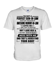 MESS WITH ME - GREAT GIFT FOR SON-IN-LAW V-Neck T-Shirt tile