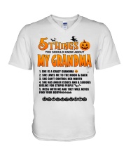 5 THINGS YOU SHOULD KNOW ABOUT MY GRANDMA - LOVELY GIFT FOR GRANDCHILD V-Neck T-Shirt tile