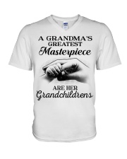PERFECT GIFT FOR GRANDMA'S GREATEST MASTERPIECE V-Neck T-Shirt tile