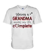 MAKE MY LIFE COMPLETE - PERFECT GIFT FOR GRANDMA V-Neck T-Shirt tile