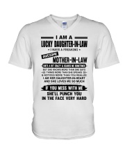 I AM A LUCKY DAUGHTER-IN-LAW V-Neck T-Shirt tile