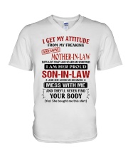 MESS WITH ME - SPECIAL GIFT FOR SON-IN-LAW V-Neck T-Shirt tile