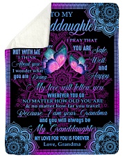 I THINK ABOUT YOU - LOVELY GIFT FOR GRANDDAUGHTER Large Sherpa Fleece Blanket - 60" x 80" thumbnail