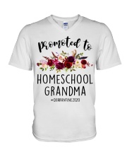 PROMOTED TO HOMESCHOOL GRANDMA QUARANTINE 2020 V-Neck T-Shirt tile