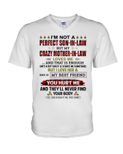 MY CRAZY MOTHER-IN-LAW LOVES ME - BEST GIFT FOR SON-IN-LAW V-Neck T-Shirt tile